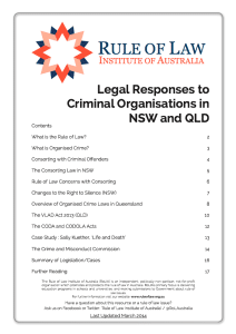 Rule of Law Institute Booklet - Legal Responses to Criminal Organisations