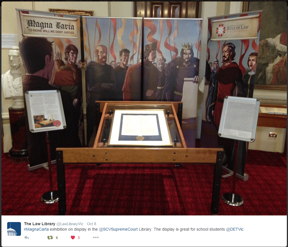 Magna Carta Exhibition at the Supreme Court in Victoria